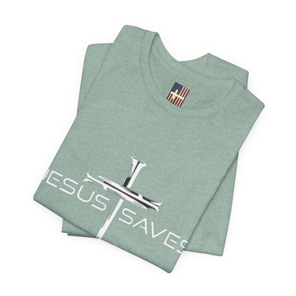 Copy of Jesus Saves T-shirt – 3 Nails Crucifix Cross Christian T-shirt for Redemption Faith & Bold Salvation Printify