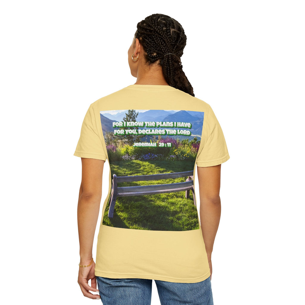 Bible Verse Unisex Garment-Dyed T-shirt  - Jeremiah 29 : 11 Printify
