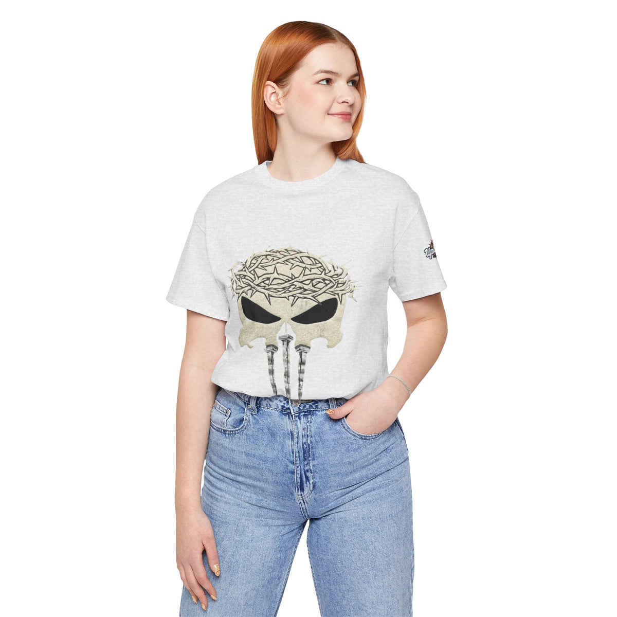 Christian Skull T-shirt - Crown of Thorns & Nails - Warrior Faith T-shirt Printify
