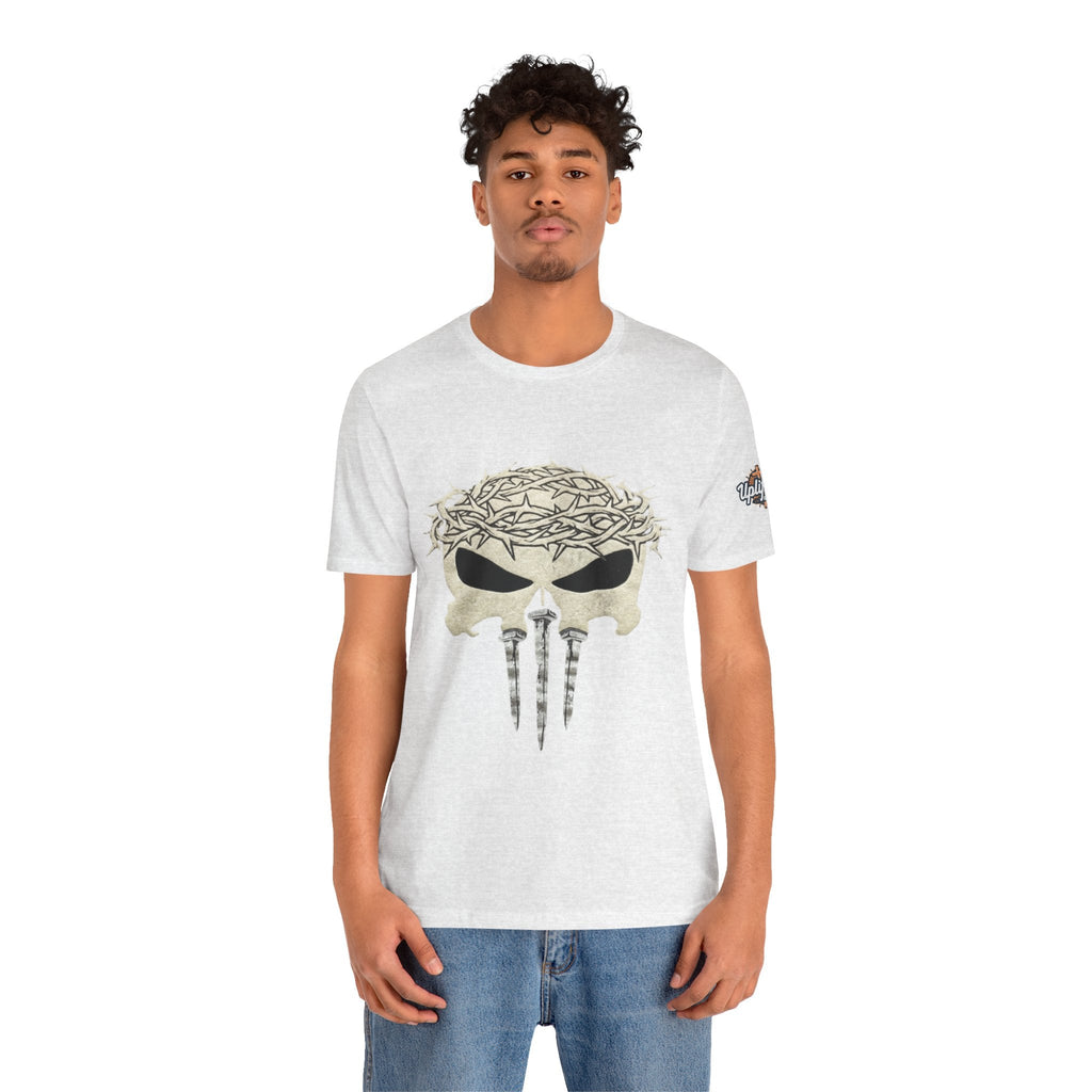 Christian Skull T-shirt - Crown of Thorns & Nails - Warrior Faith T-shirt Printify