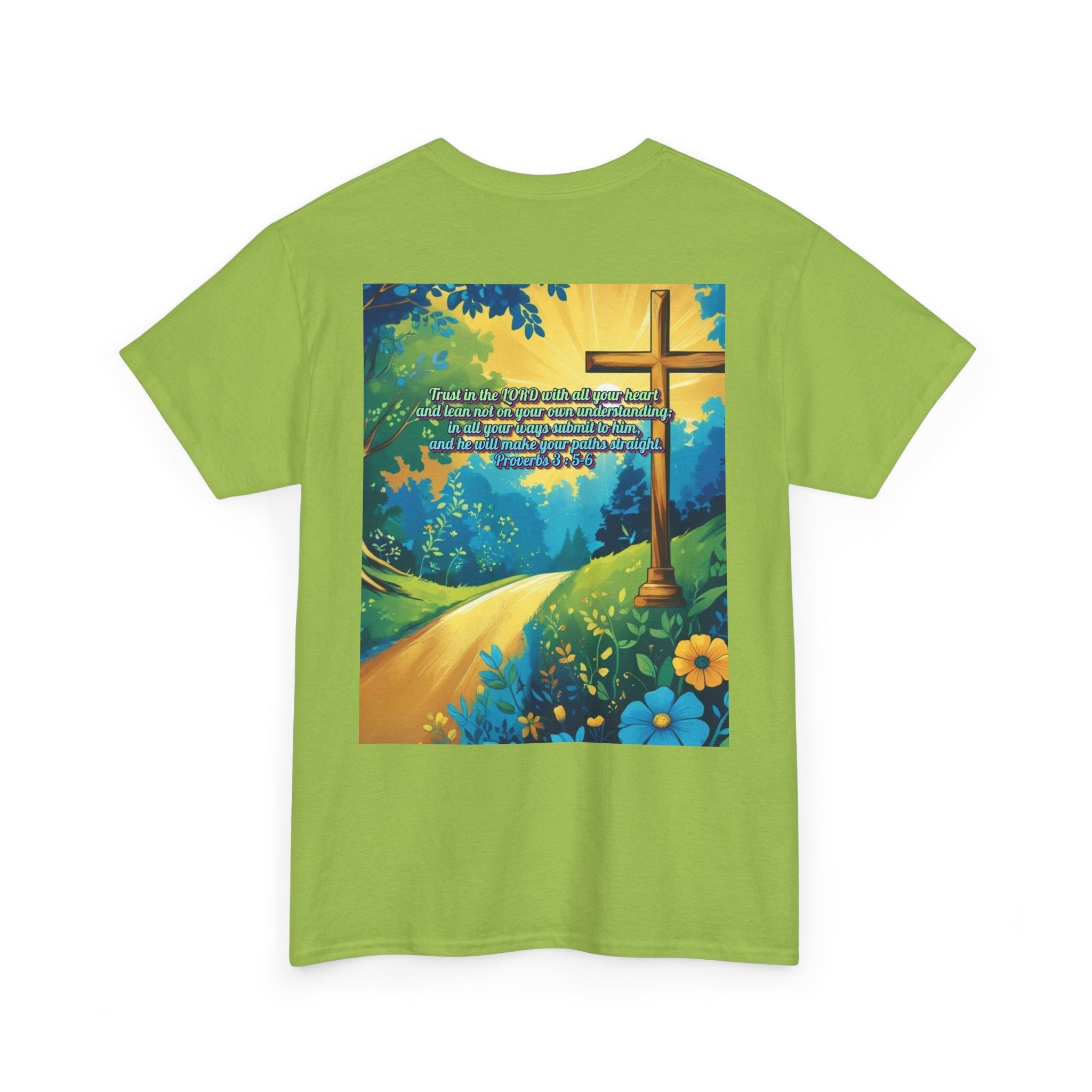 Trust in The Lord Proverbs 3:5-6 Biblical Design Unisex Heavy Cotton Tee Printify