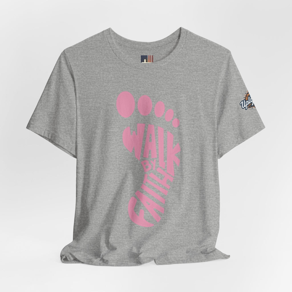 Walk By Faith Footprint T-Shirt Printify