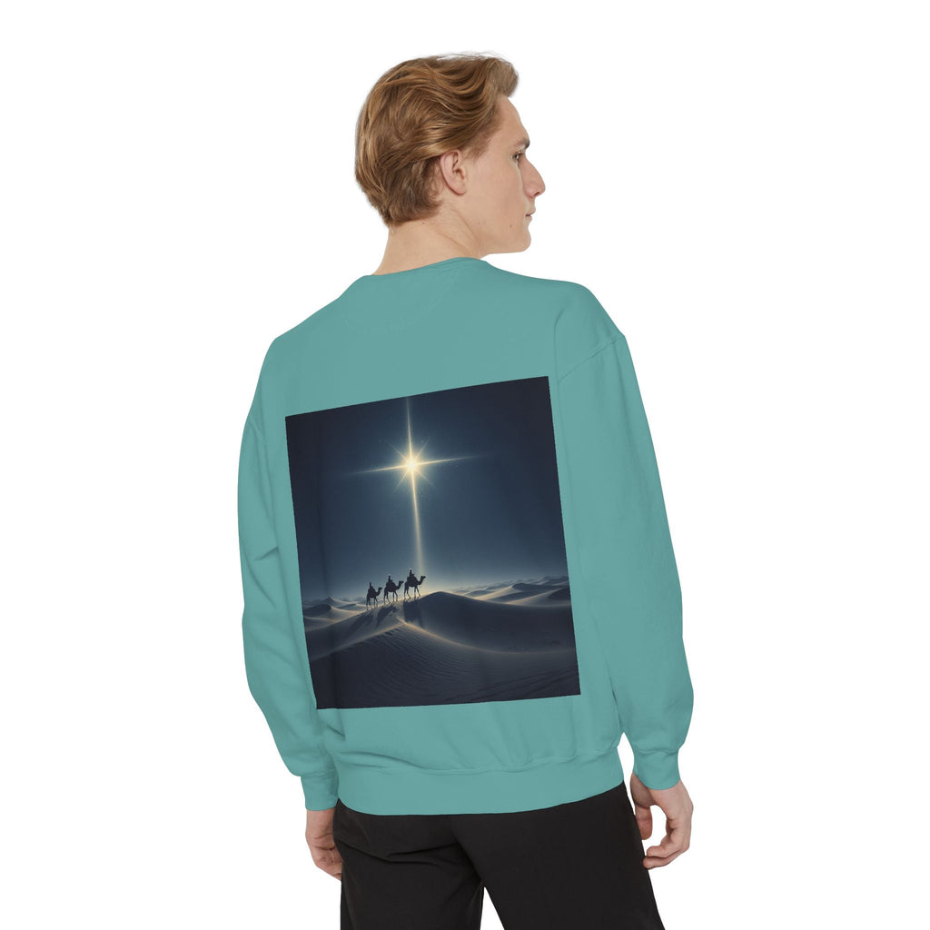3 Wise Men Sweatshirt – Magi Camels Nativity Journey Christian Christmas Sweatshirt for Epiphany Faith & Holy Night Printify