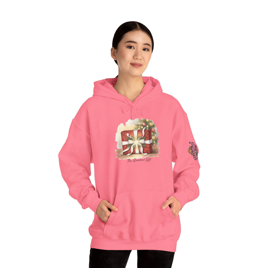 The Greatest Gift Hoodie – Cross Bow Present Christian Hoodie for Christmas Salvation & Eternal Faith Printify