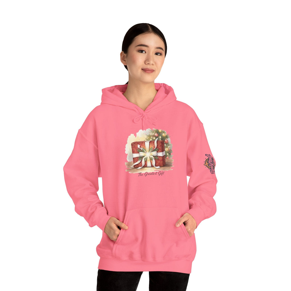 The Greatest Gift Hoodie – Cross Bow Present Christian Hoodie for Christmas Salvation & Eternal Faith Printify