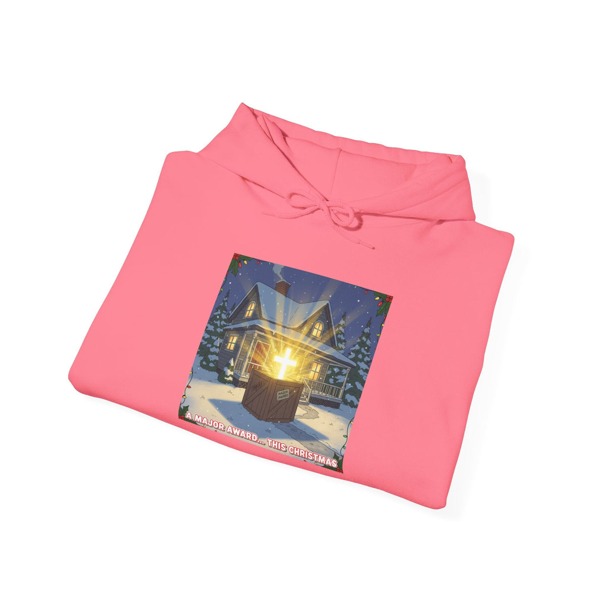 A Major Award This Christmas Hoodie – Fragile Leg Lamp Parody Cross Unboxing Christian Sweatshirt for Hilarious Faith & Holiday Glow Printify