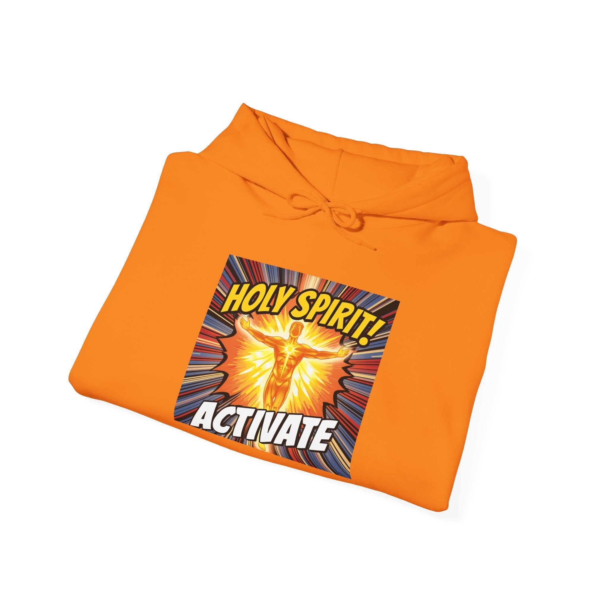 Holy Spirit Activate Hoodie – Superhero Christian Sweatshirt with Vibrant Power-Up Design for Faith-Fueled Boldness Printify