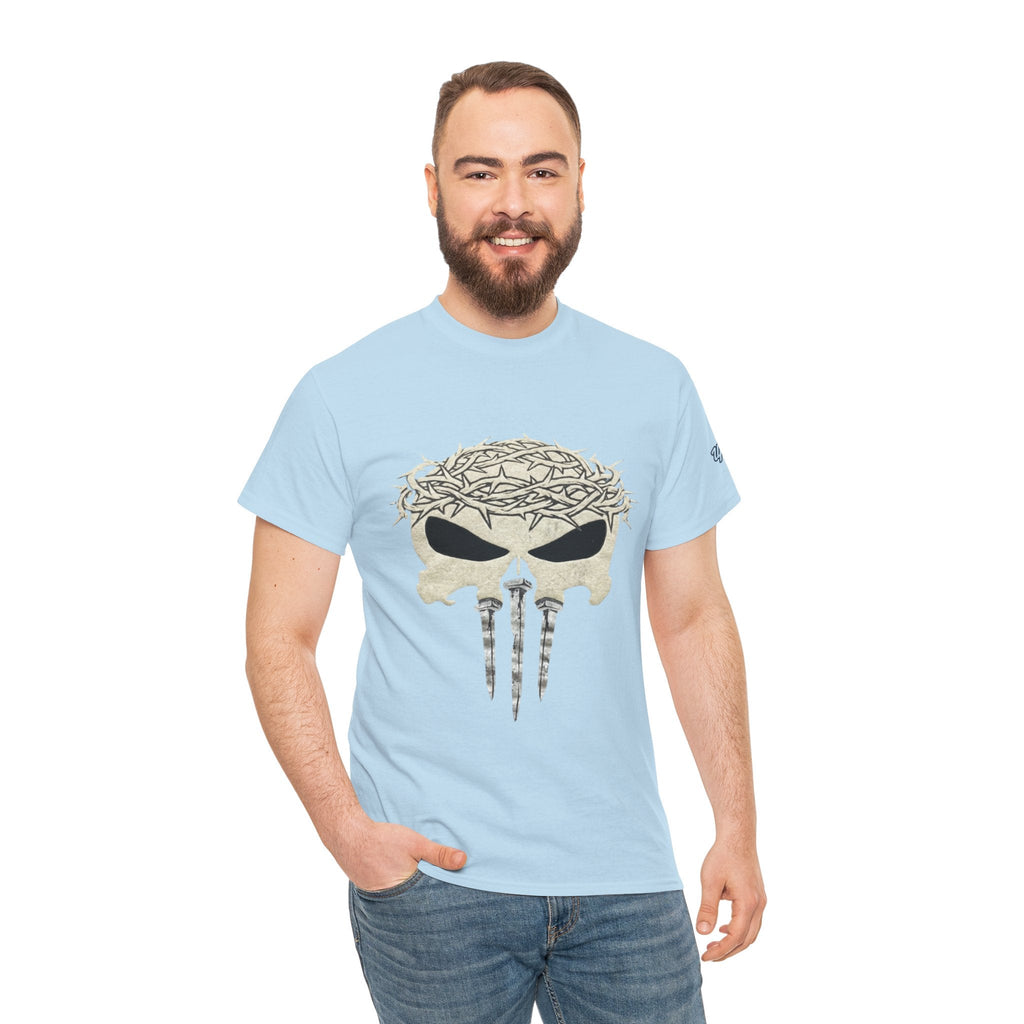 Christian Skull T-shirt - Crown of Thorns & Nails - Warrior Faith T-shirt Printify