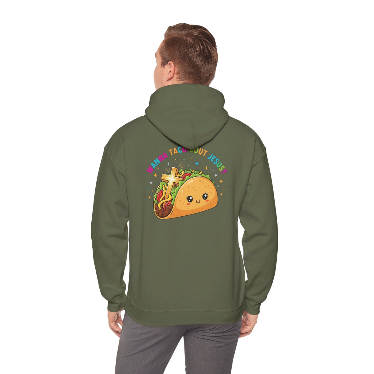 Wanna Taco 'Bout Hoodie – Cozy Christian Pun Hoodie for Faith & Fun Printify