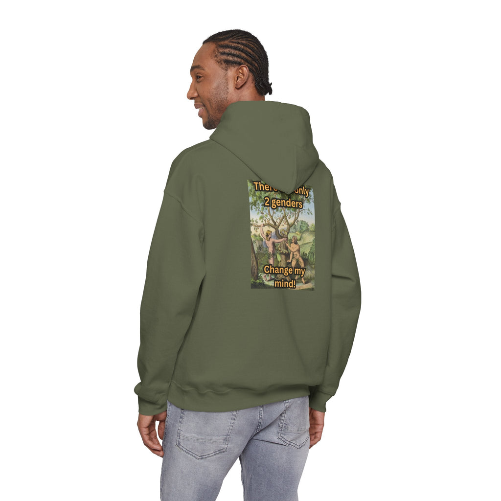 There Are Only 2 Genders Hoodie – Adam & Eve Cross Christian Hoodie for Bold Truth Printify
