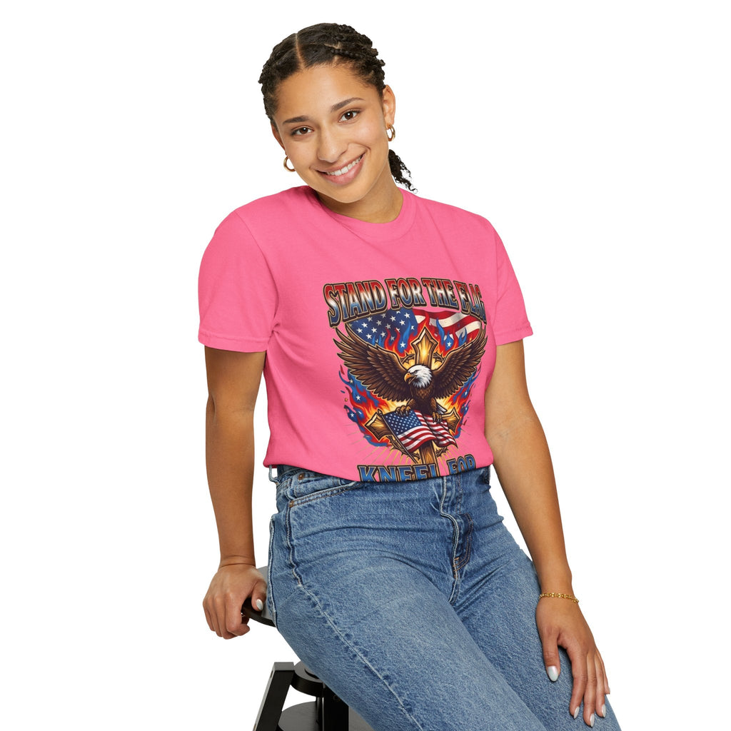 Stand for the Flag Kneel for the Cross T-shirt | Patriotic Eagle T-shirt Printify