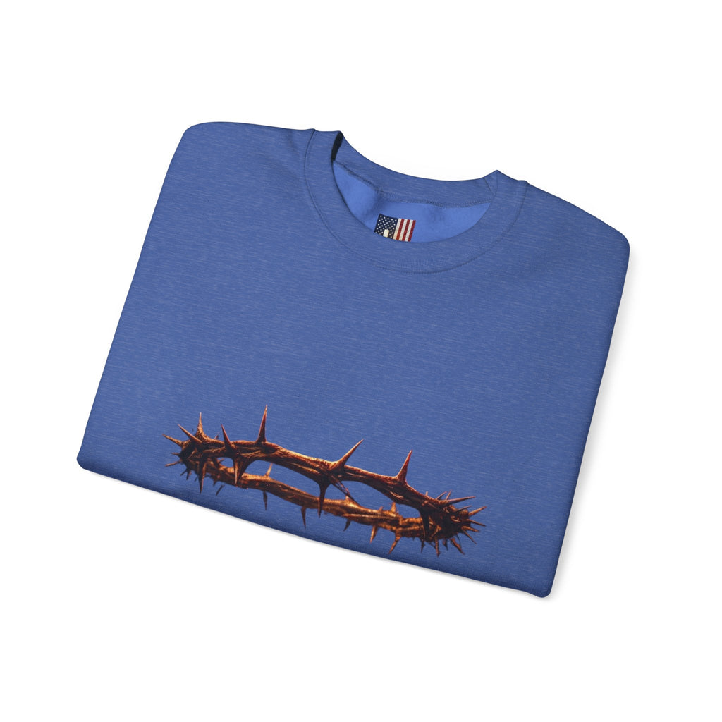 It Is Finished Crown of Thorns Sweatshirt — Christian John 19:30 Faith Sweatshirt Printify