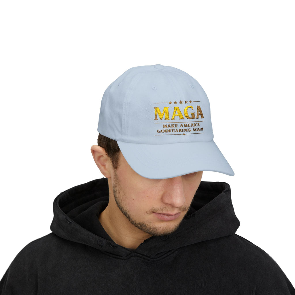 Dad Cap — "MAGA: Make America Godfearing Again" Embroidered Hat Printify