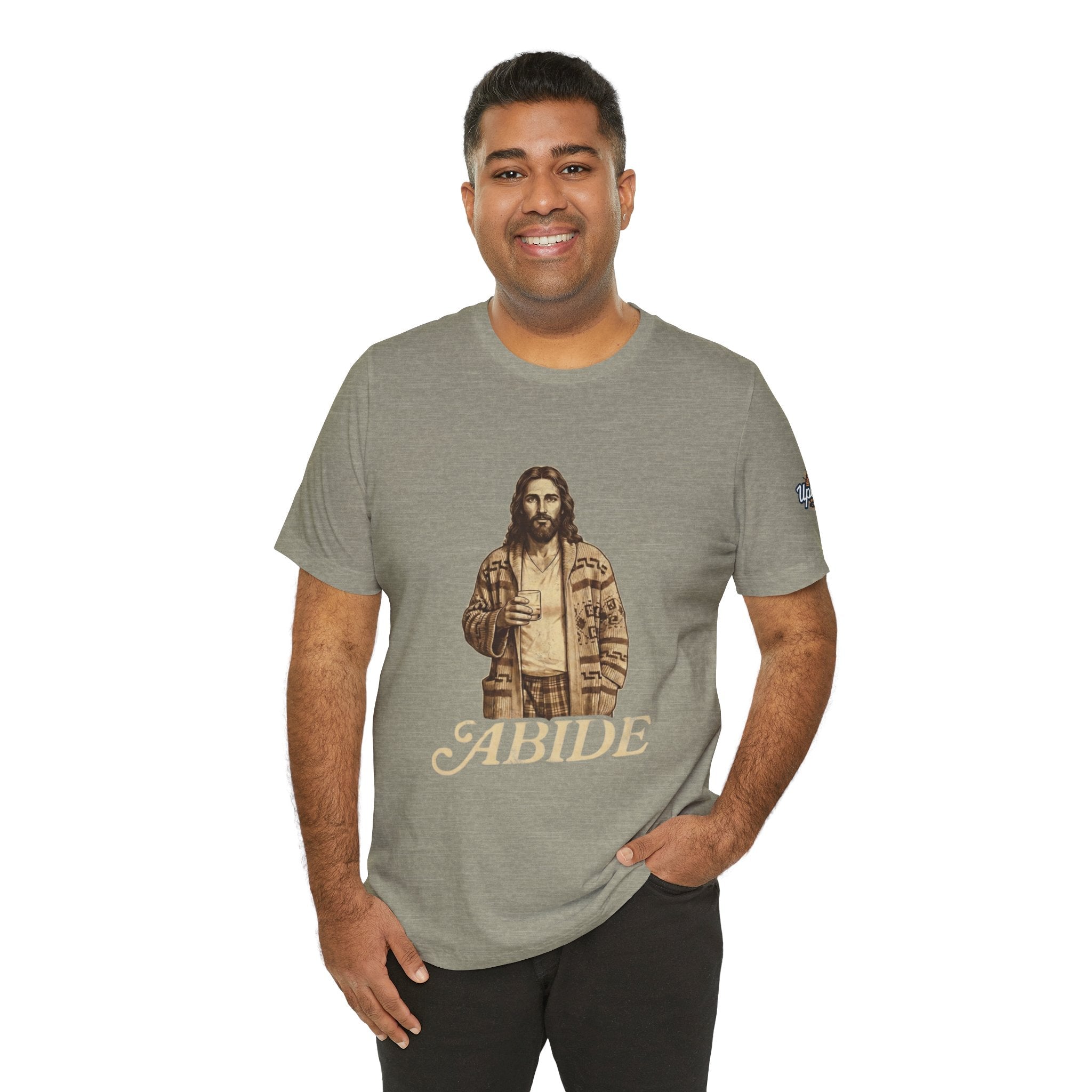 Abide Vintage Jesus Tee — "The Dude" Graphic Christian T-Shirt Printify