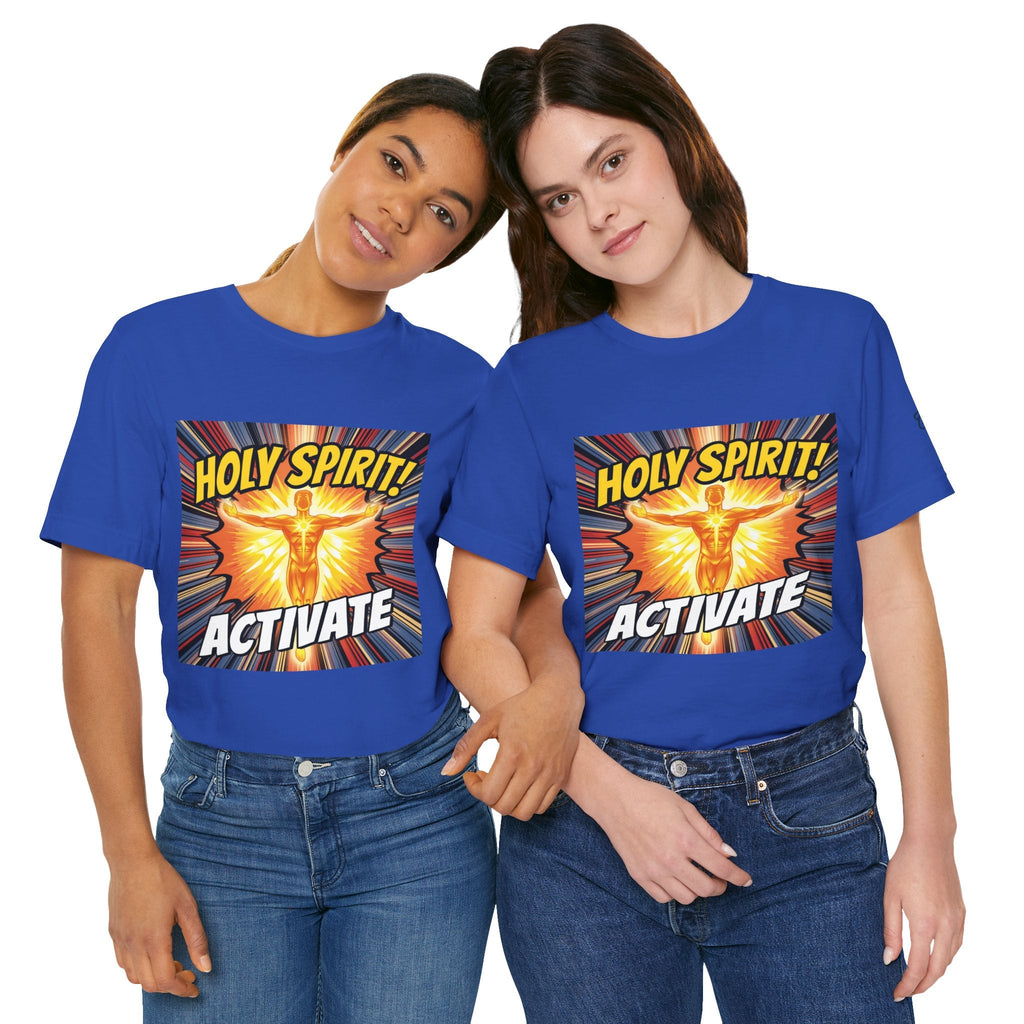 Holy Spirit Activate T-shirt – Superhero Christian T-shirt with Vibrant Power-Up Design for Faith-Fueled Boldness Printify