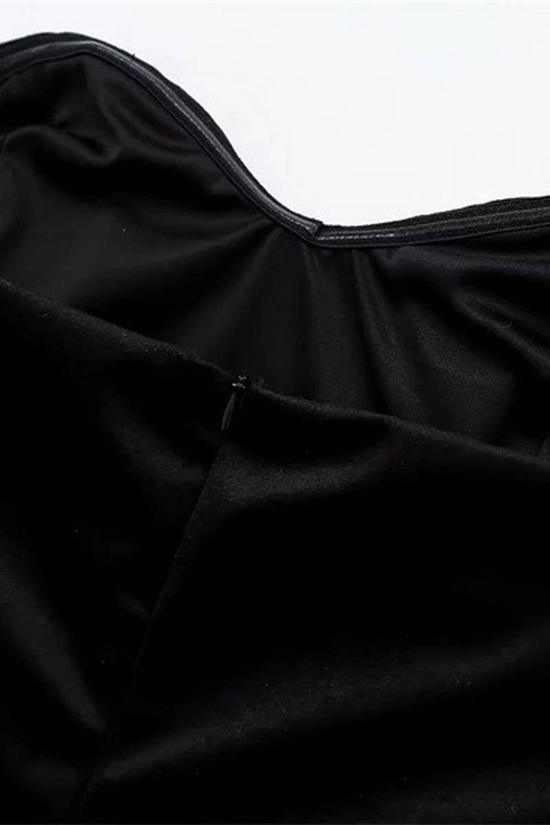Strapless black Velvet Dress Pretty Little Patriot