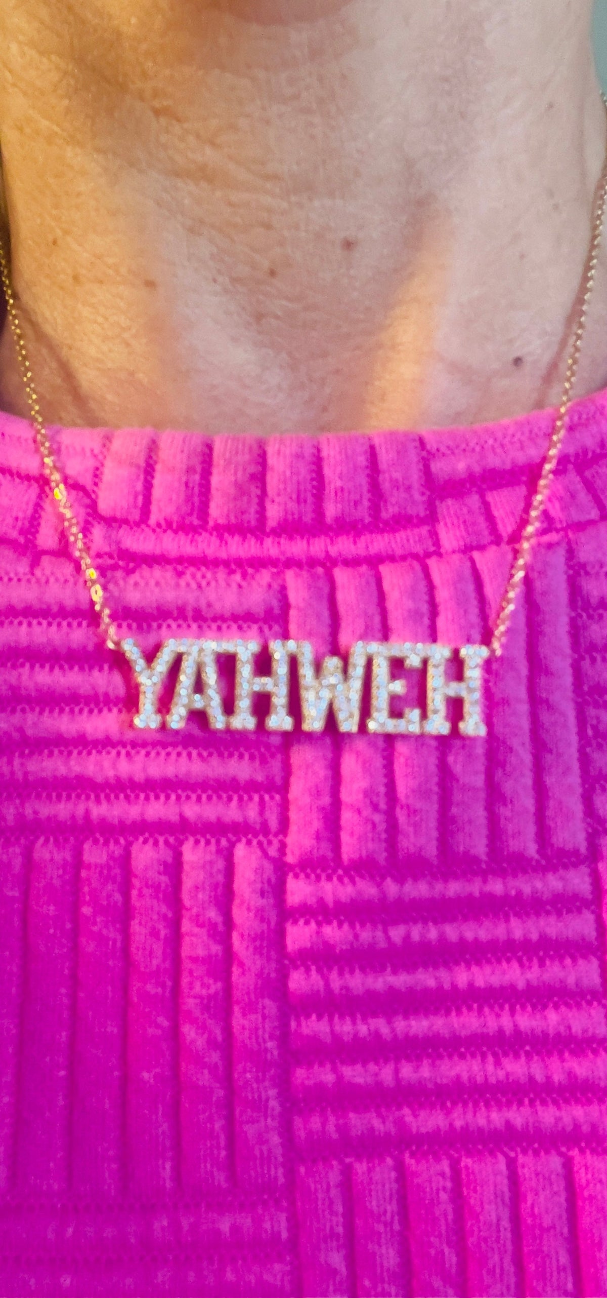 YAHWEH Cubic Zirconia 18k necklace Pretty Little Patriot