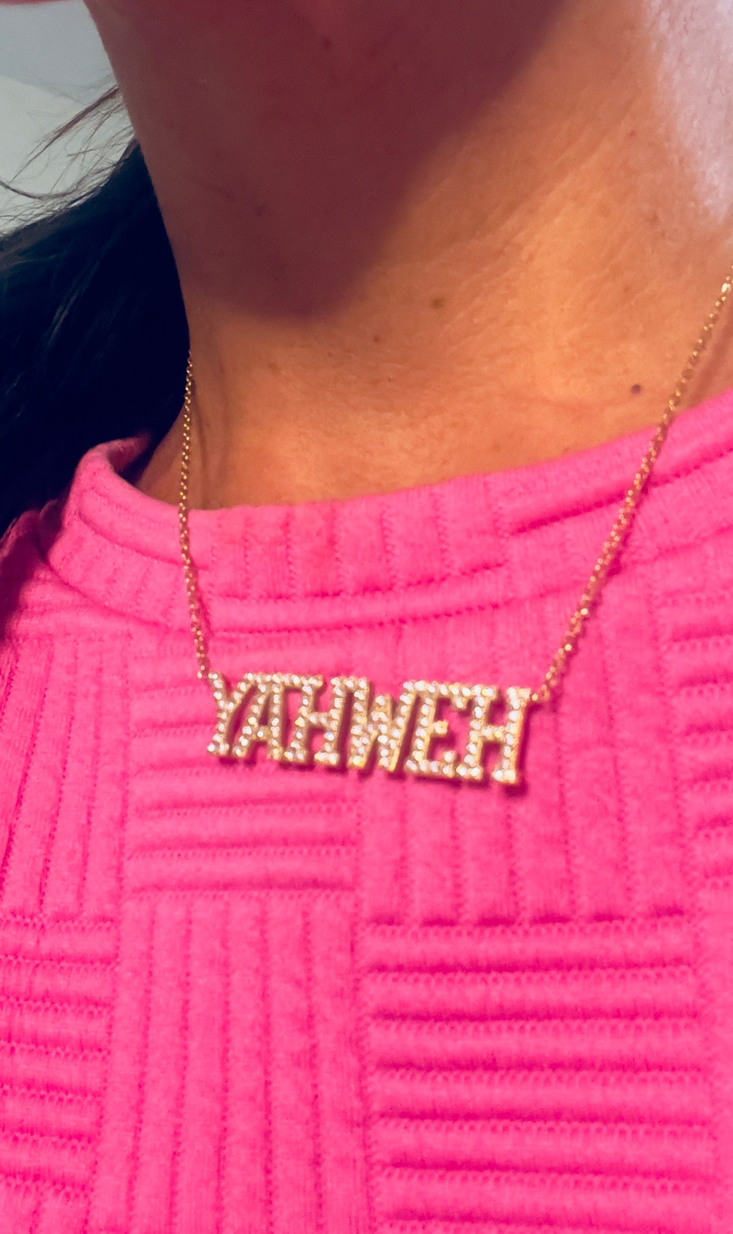 YAHWEH Cubic Zirconia 18k necklace Pretty Little Patriot