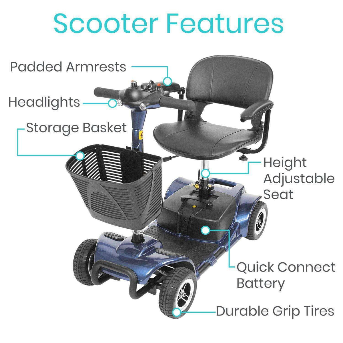 Vive Health 4 Wheel Mobility Scooter LifeMed USA