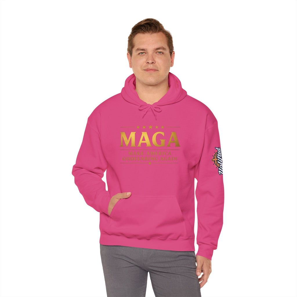 Hoodie - MAGA "Make America Godfearing Again" Political Graphic Hoodie Printify
