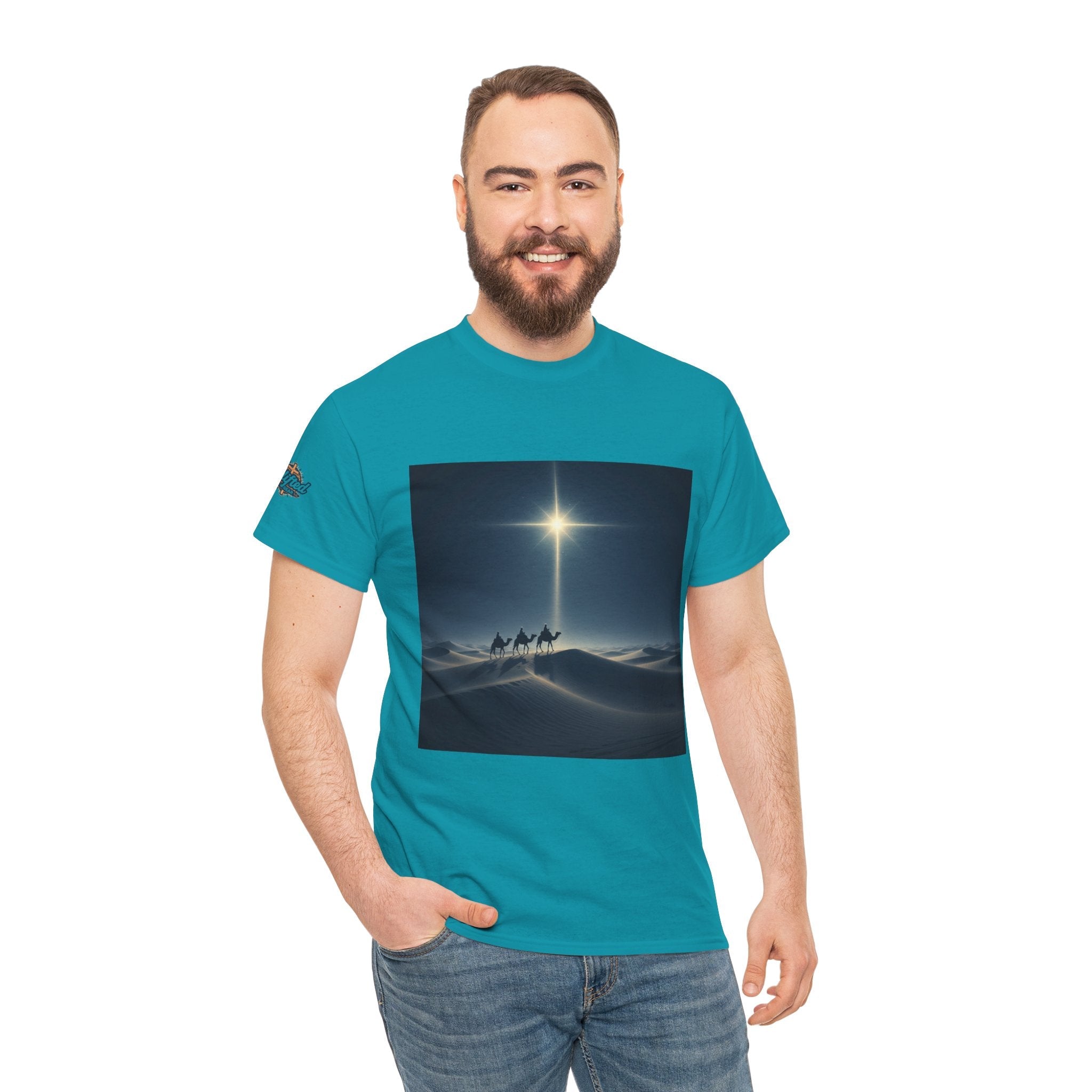 3 Wise Men T-shirt – Magi Camels Nativity Journey Christian Christmas T-shirt for Epiphany Faith & Holy Night Printify