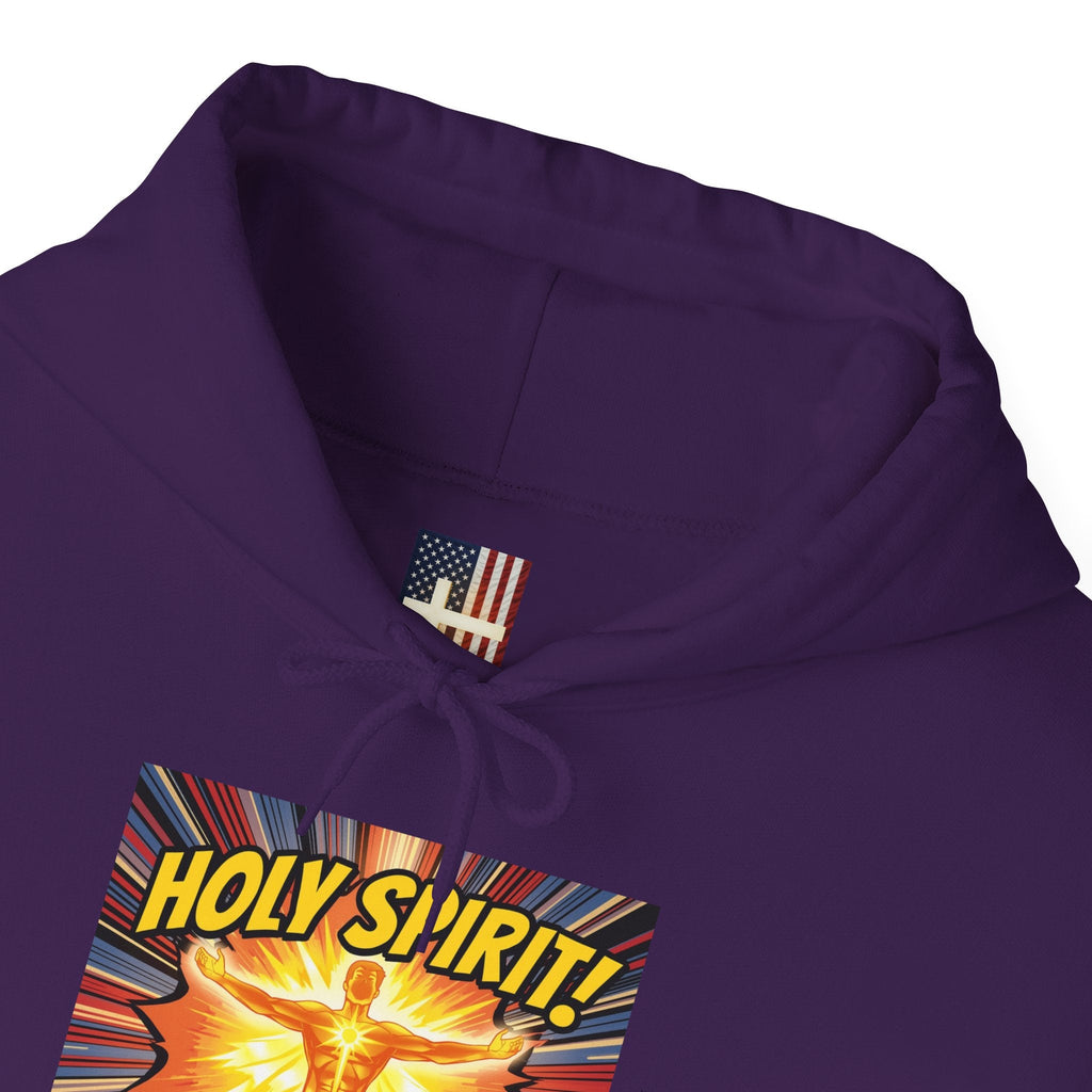 Holy Spirit Activate Hoodie – Superhero Christian Sweatshirt with Vibrant Power-Up Design for Faith-Fueled Boldness Printify