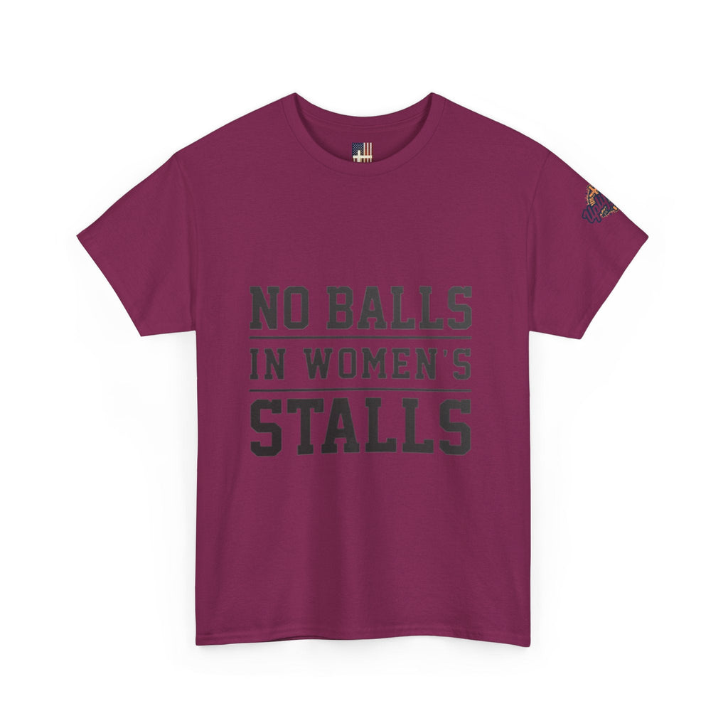 No Balls in Women's Stalls Retro Protest T-Shirt Printify