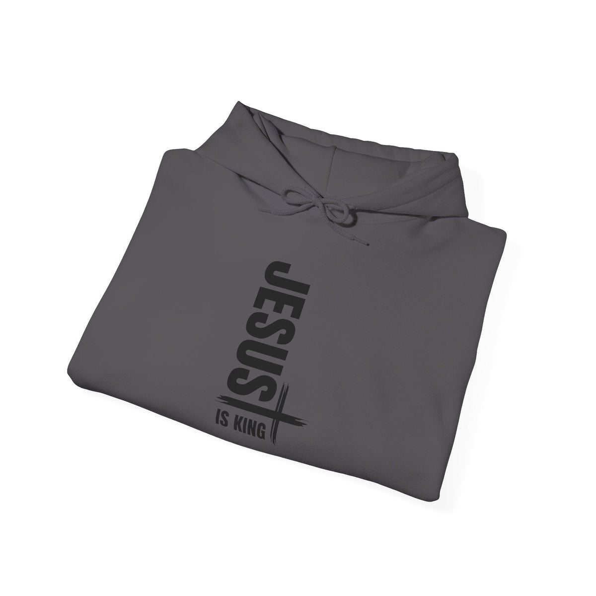 Jesus Is King Hoodie | Modern Typographic Cross Christian Hoodie Printify
