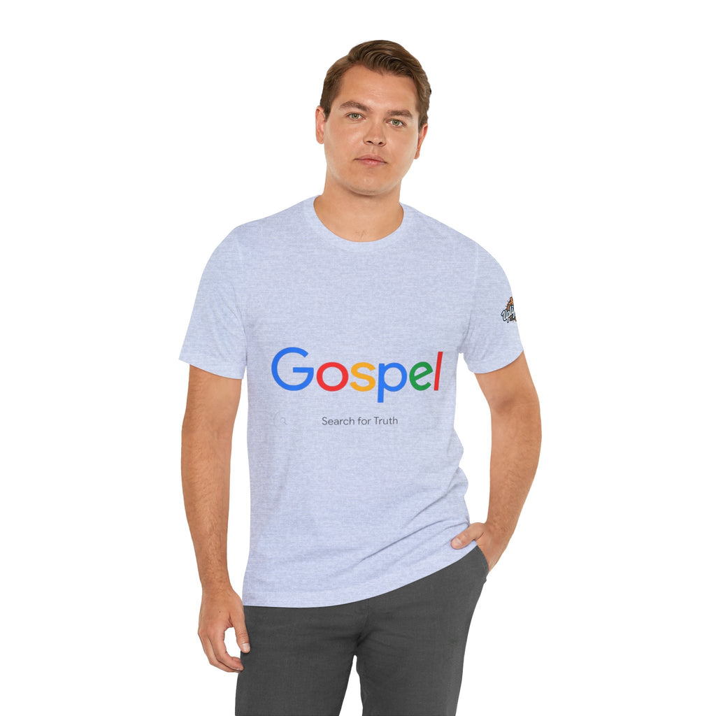 Gospel Graphic Tee — "Gospel" Colorful Logo Christian T-Shirt Printify