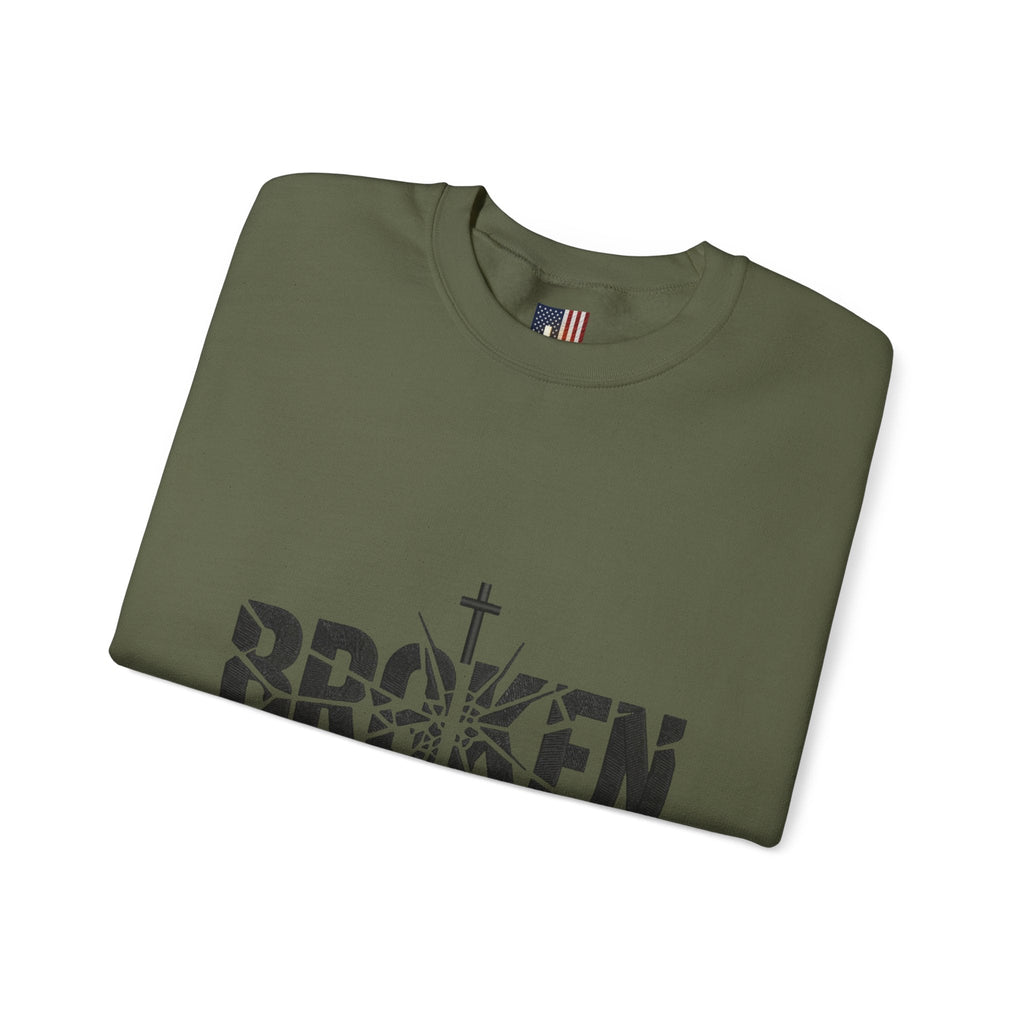 Broken But Chosen Crewneck Sweatshirt Printify