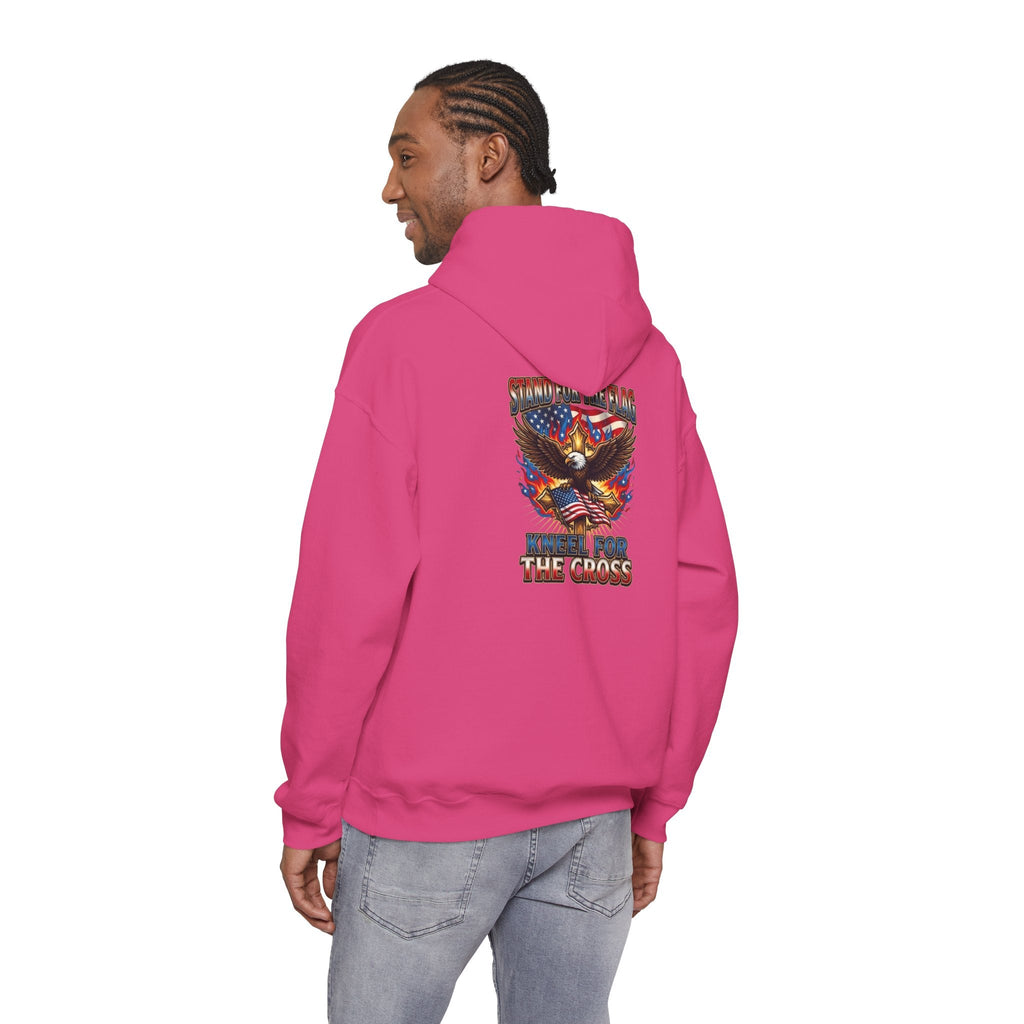 Stand for the Flag Kneel for the Cross Hoodie | Patriotic Eagle Hoodie Printify