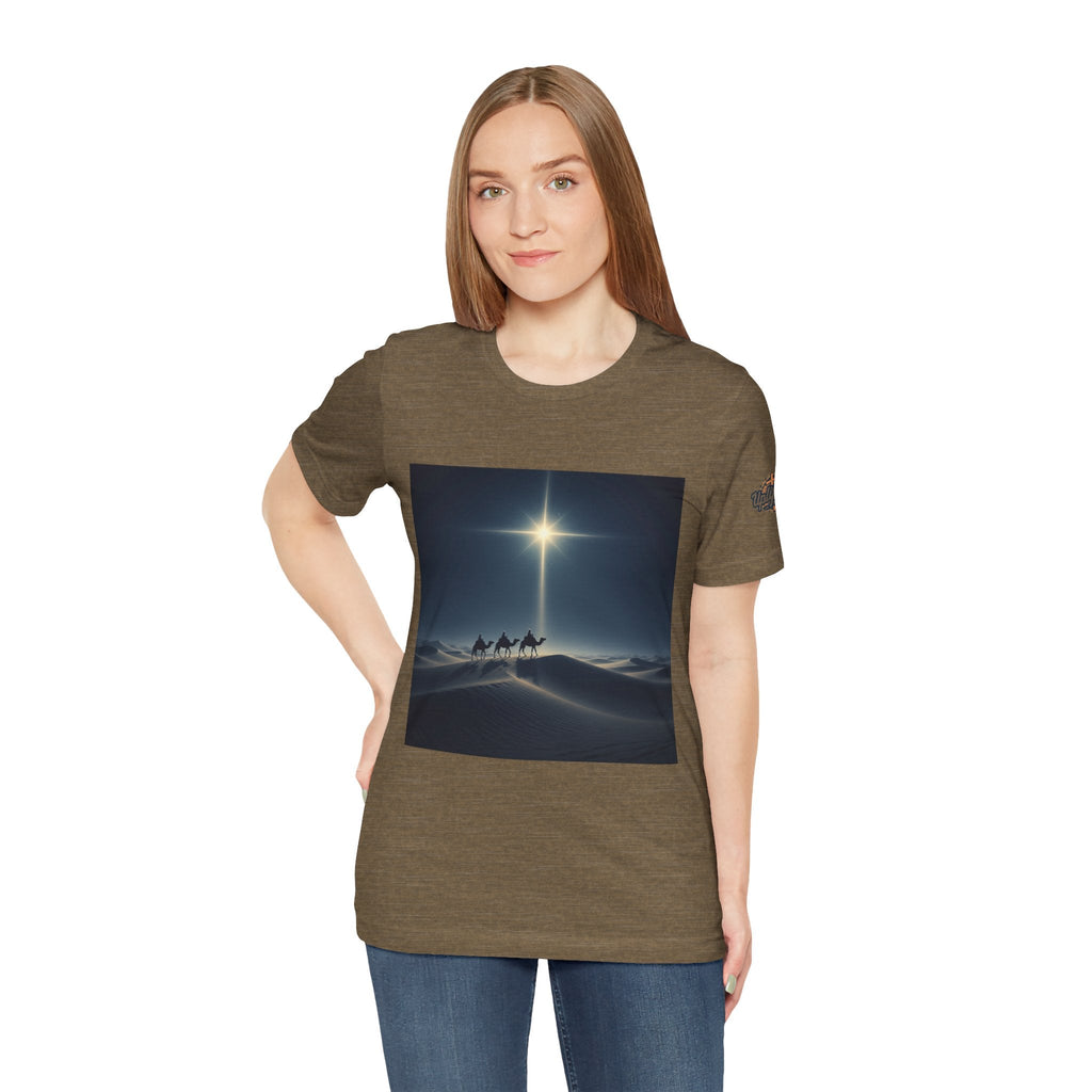 3 Wise Men T-shirt – Magi Camels Nativity Journey Christian Christmas T-shirt for Epiphany Faith & Holy Night Printify