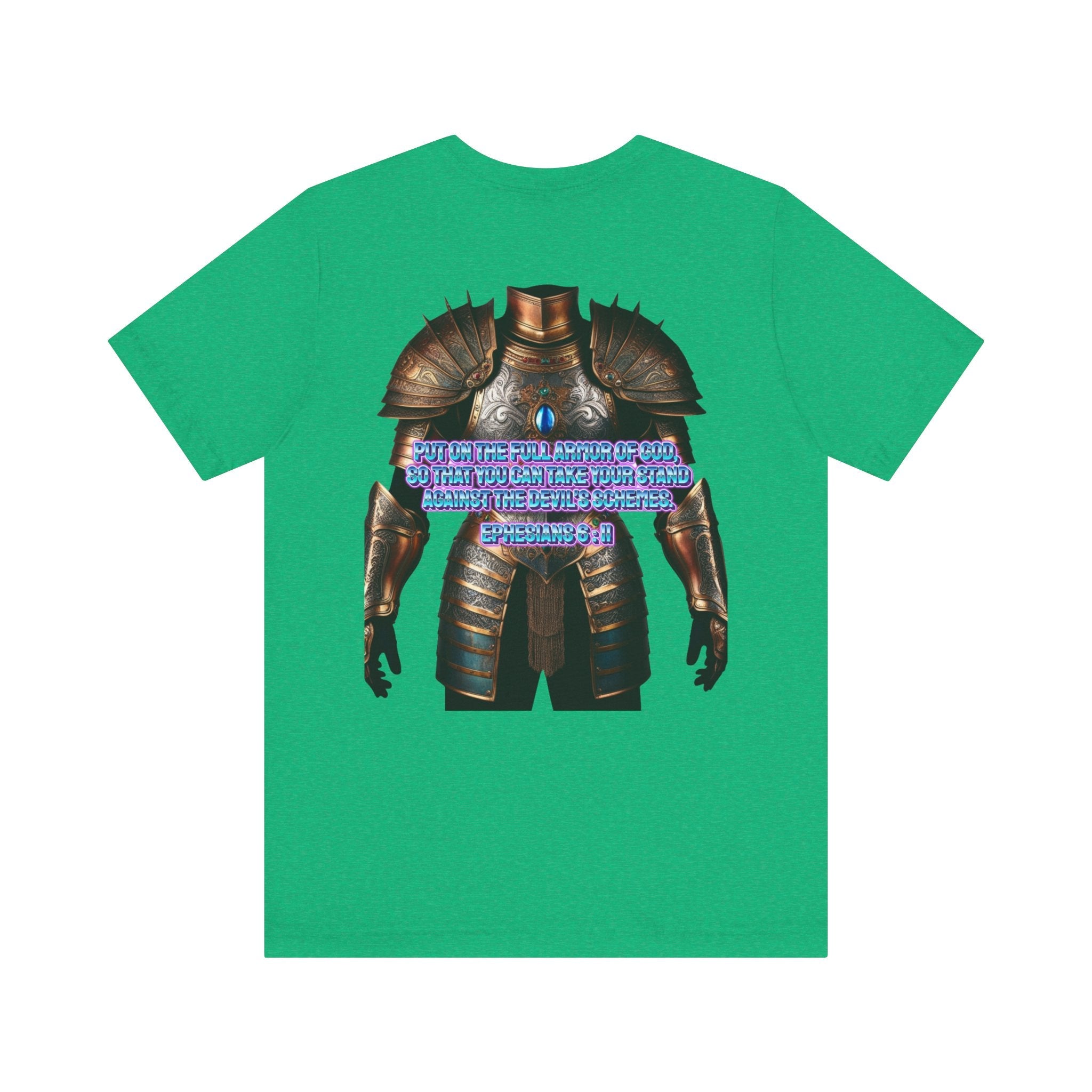 Religious Graphic Tee with Armor Of God Design Unisex Jersey Short Sleeve Tee Printify