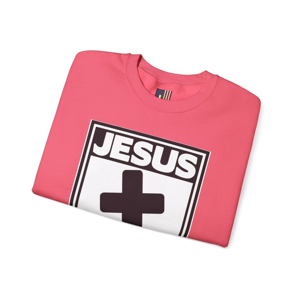 Jesus, Rated E for Everyone Sweatshirt - Gamer Faith Sweatshirt - Christian Video Game Parody Printify