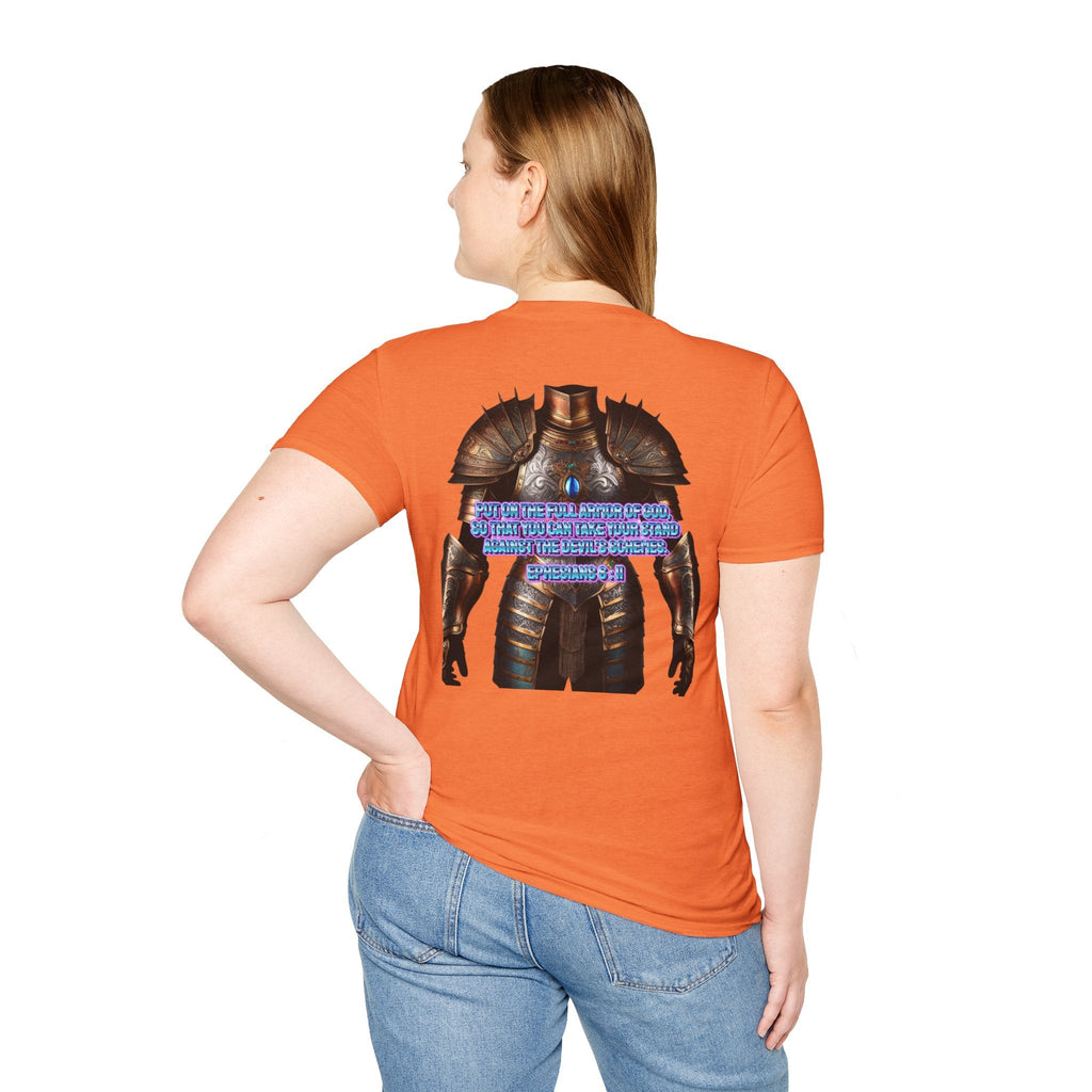 Religious Graphic Tee with Armor Of God Design - Unisex Softstyle T-Shirt Printify