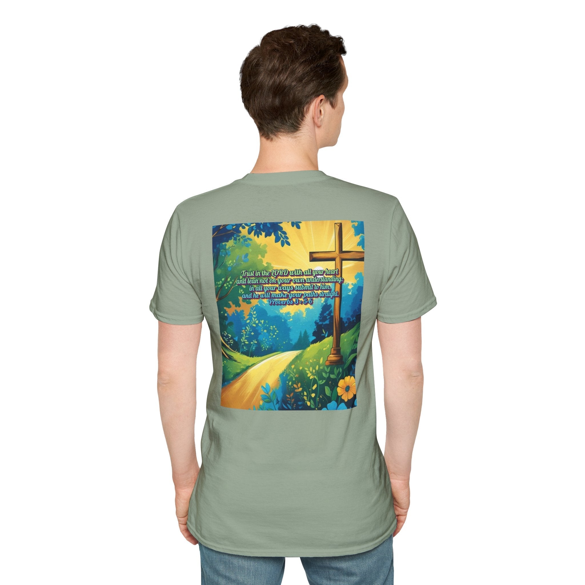 Trust in The Lord Proverbs 3:5-6 Biblical Design Unisex Softstyle T-Shirt Printify