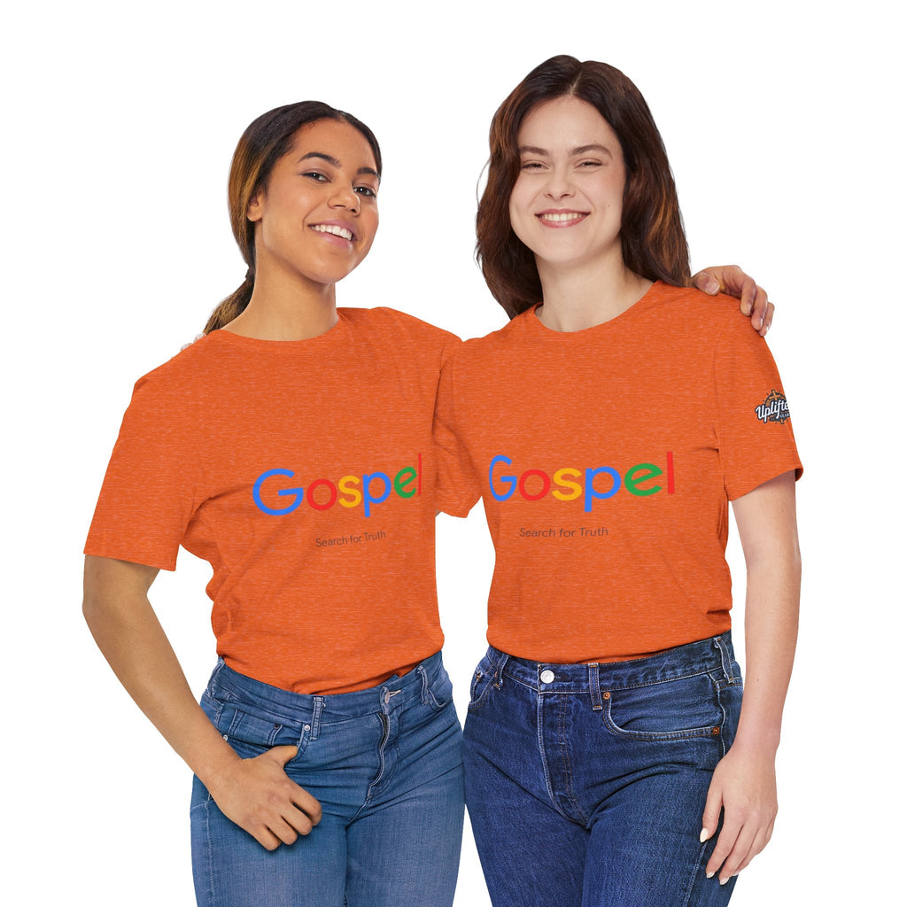 Gospel Graphic Tee — "Gospel" Colorful Logo Christian T-Shirt Printify