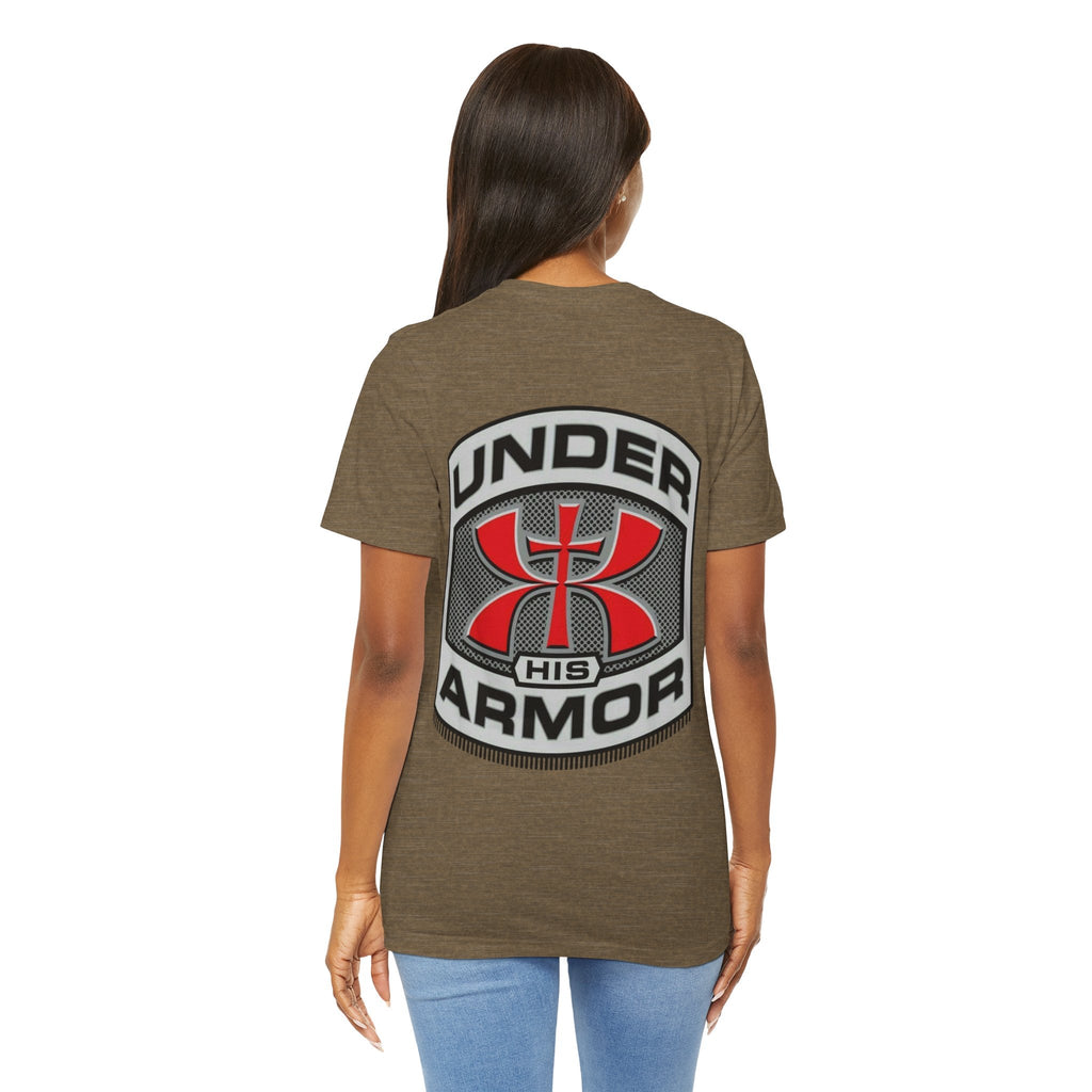 Under HIS Armor Christian T-Shirt — Faith-Inspired Under Armour Style Printify