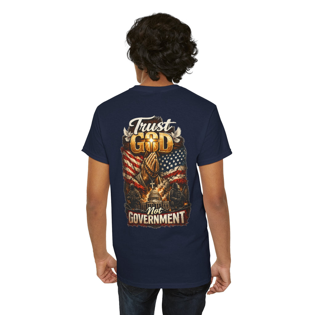 Trust God Not Government T-Shirt — Vintage Patriotic Christian Tee Printify