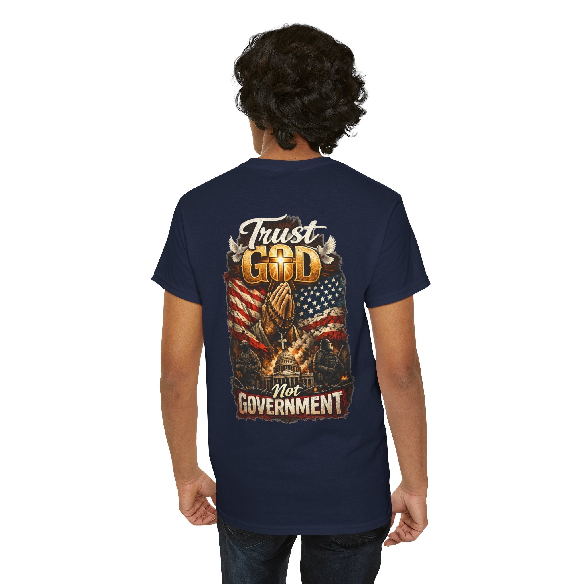 Trust God Not Government T-Shirt — Vintage Patriotic Christian Tee Printify
