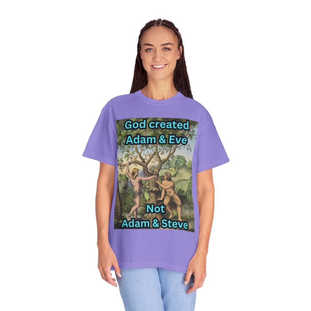 God Created Adam and Eve T-Shirt – Biblical Truth Christian Tee for Bold Faith Printify