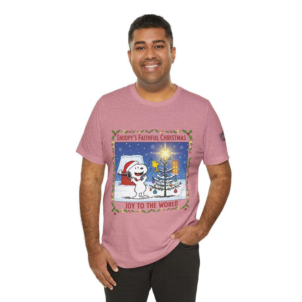 🎄 Faithful Christmas Friends – Christian Holiday T-Shirt | Festive Tree & Cartoon Duo | Heartwarming Christmas Tee by Uplifted Gear Printify