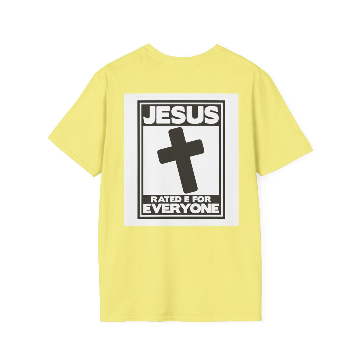 Jesus, Rated E for Everyone T-shirt - Gamer Faith T-shirt - Christian Video Game Parody Printify