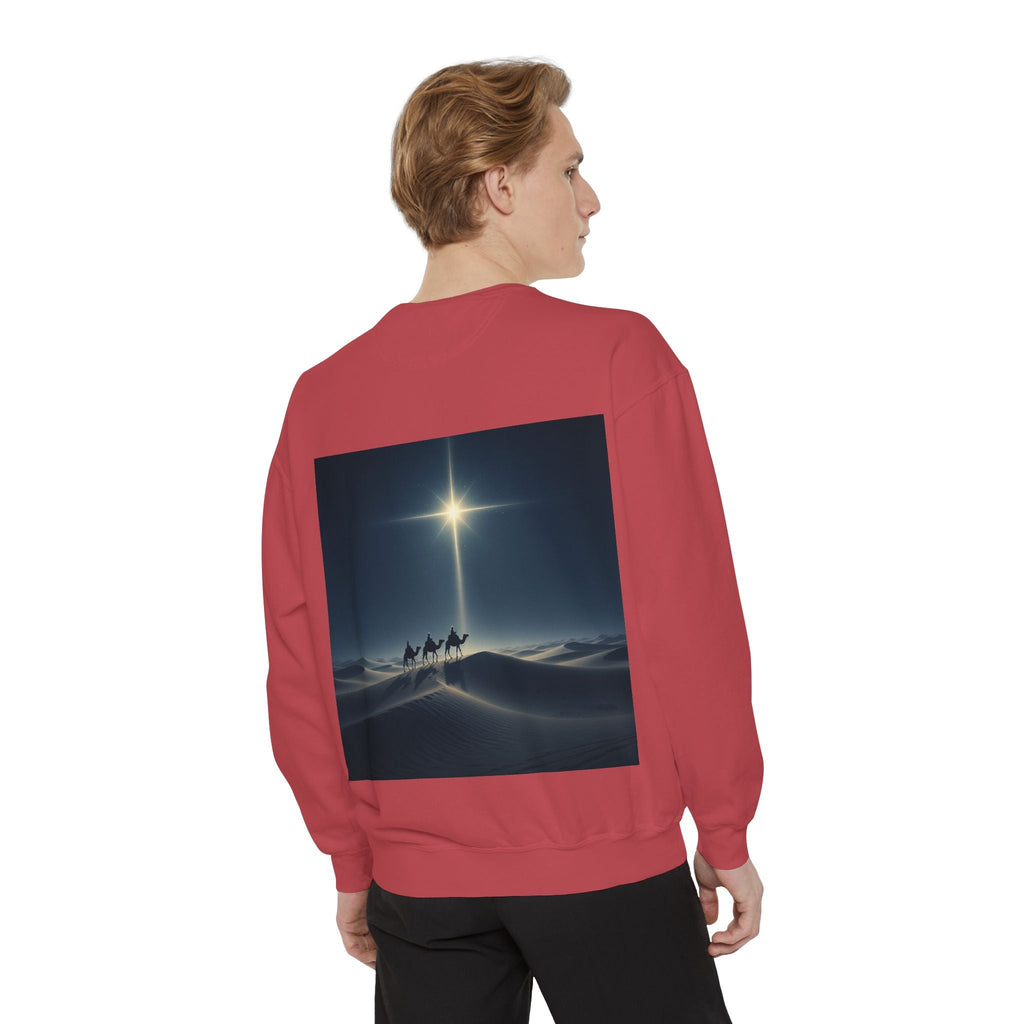 3 Wise Men Sweatshirt – Magi Camels Nativity Journey Christian Christmas Sweatshirt for Epiphany Faith & Holy Night Printify