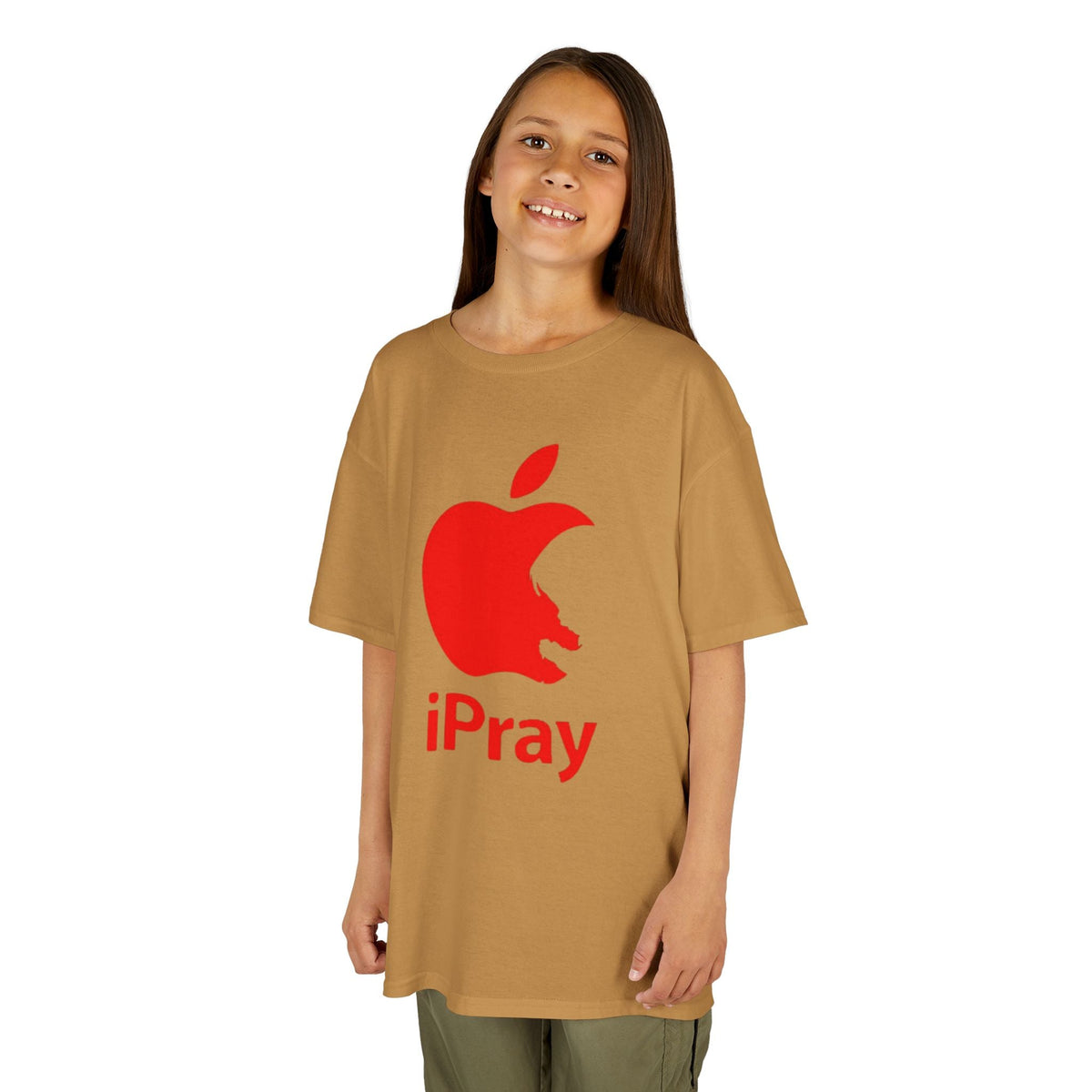 Kids Graphic Tee — Red iPray Logo Prayer Shirt for Children Printify