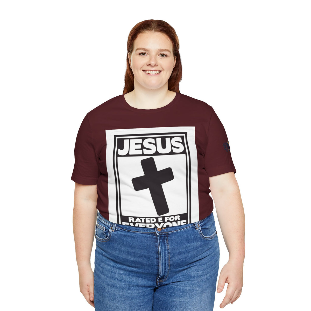 Jesus, Rated E for Everyone T-shirt - Gamer Faith T-shirt - Christian Video Game Parody Printify