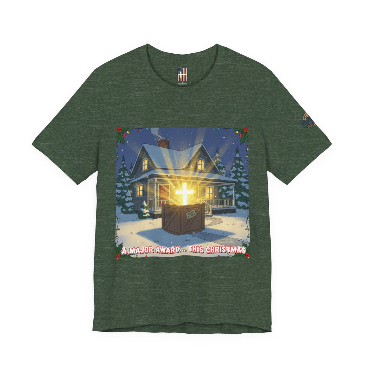 A Major Award This Christmas T-shirt – Fragile Leg Lamp Parody Cross Unboxing Christian T-shirt for Hilarious Faith & Holiday Glow Printify