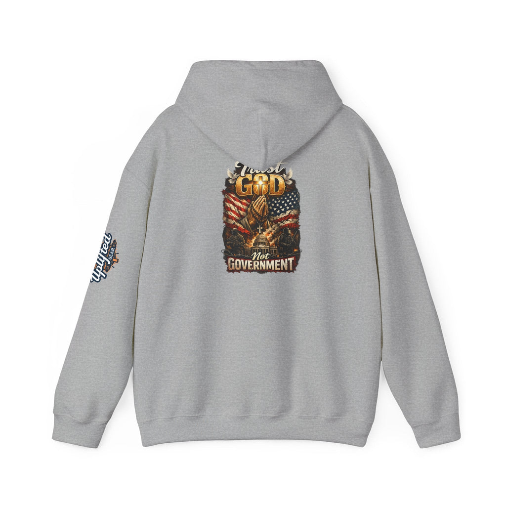 Trust God Not Government Hoodie — Vintage Patriotic Christian Hoodie Printify