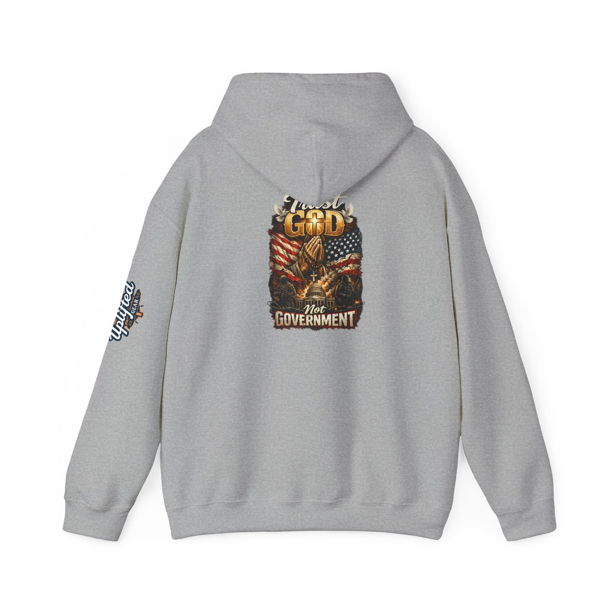 Trust God Not Government Hoodie — Vintage Patriotic Christian Hoodie Printify