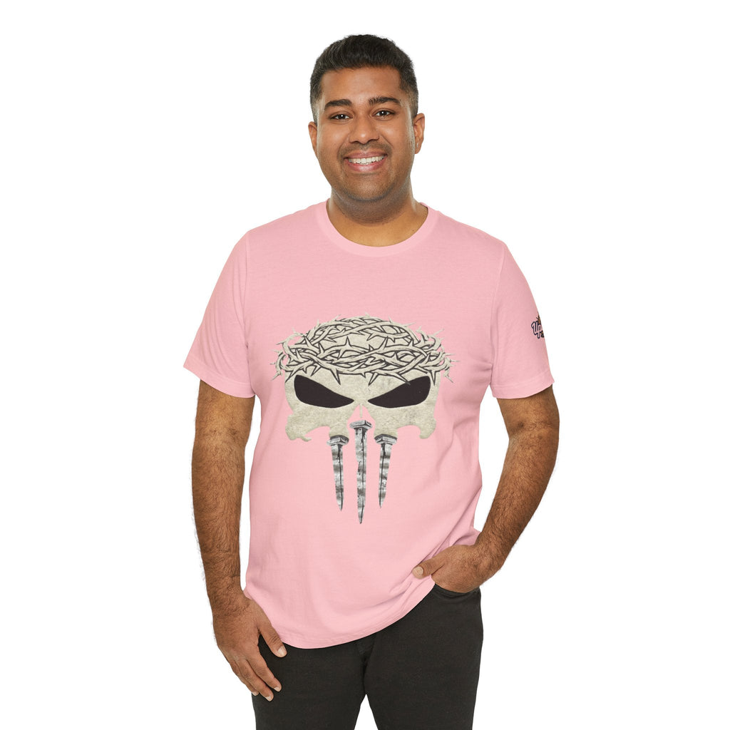 Christian Skull T-shirt - Crown of Thorns & Nails - Warrior Faith T-shirt Printify